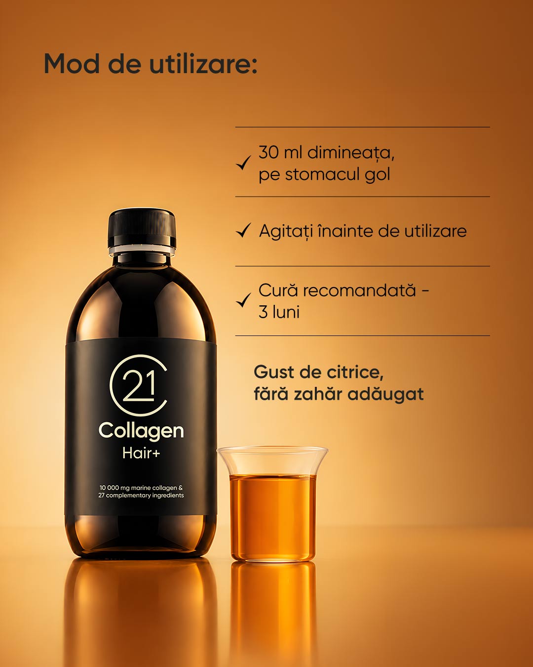21Collagen Hair+ cură pentru păr
