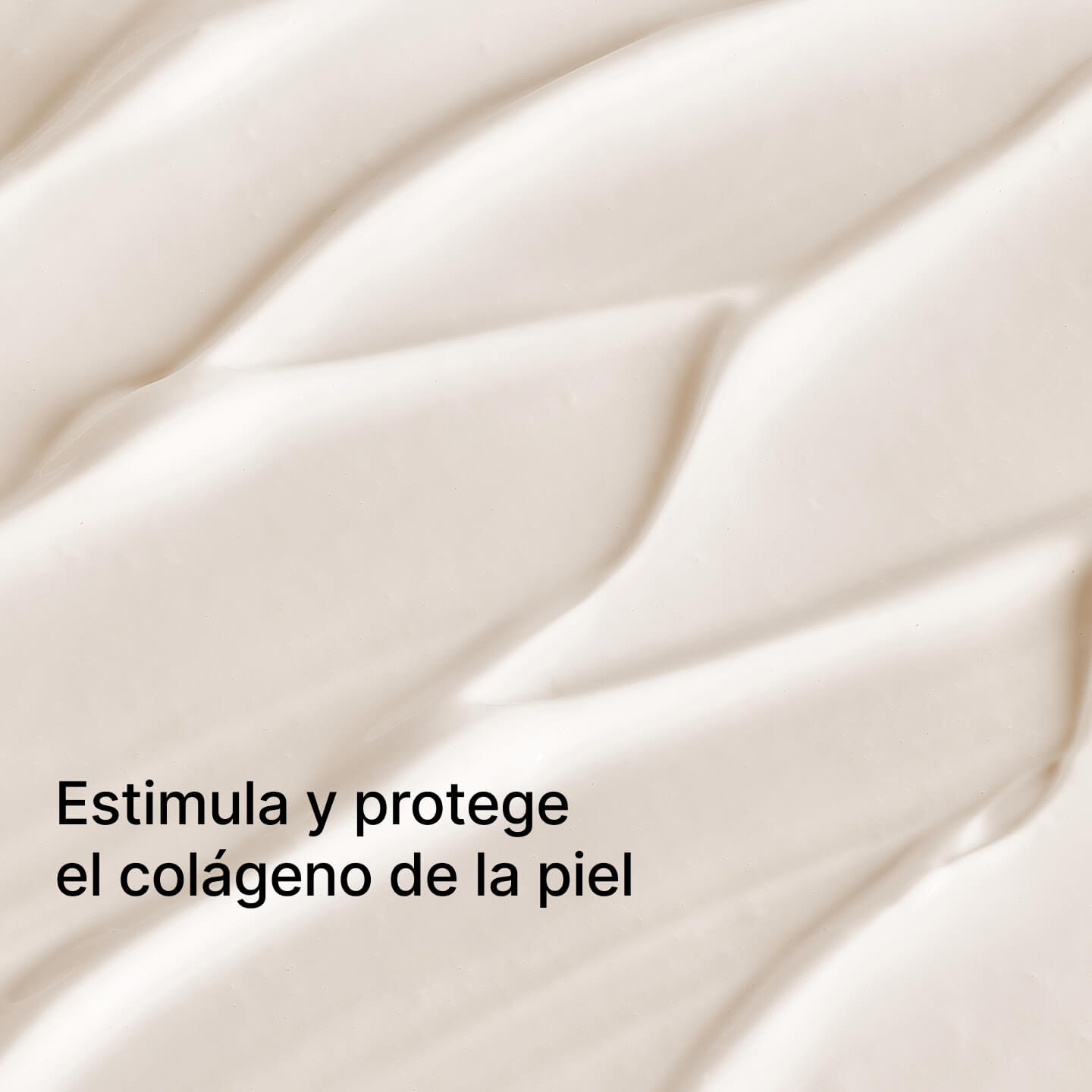 Textura de crema con colágeno que estimula y protege el colágeno de la piel